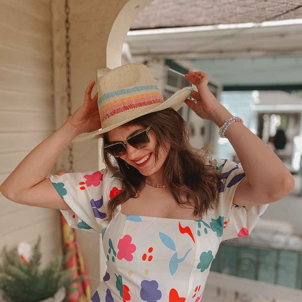 Shiraleah Straw Hat | Natural, Festival, Sunny, Beach, Rainbow Pastel